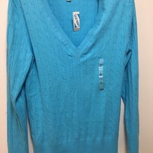 NWT Old Navy Aqua V Neck Sweater